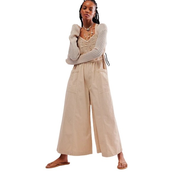 Free People Pants - Free People Jumpsuit Womens XL  Forever and Always Ruched One Piece Wide Leg